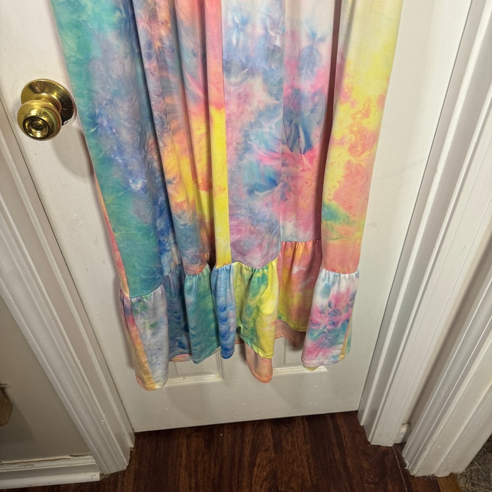 Angelic Tie-Dye Maxi Dress in Pastel Rainbow - Picture 7 of 9